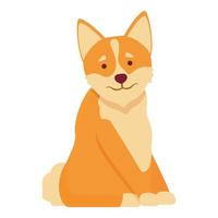 lindo vector de dibujos animados de icono de corgi tranquilo. cachorro bebe