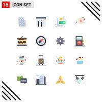 Set of 16 Modern UI Icons Symbols Signs for bottle water tank economy sheet file Editable Pack of Creative Vector Design Elements