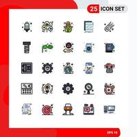 Set of 25 Modern UI Icons Symbols Signs for space asteroid corn sound loop Editable Vector Design Elements