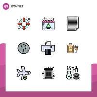 Stock Vector Icon Pack of 9 Line Signs and Symbols for paper mark homework ui basic Editable Vector Design Elements