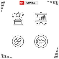 4 Icons Line Style Grid Based Creative Outline Symbols for Website Design Simple Line Icon Signs Isolated on White Background 4 Icon Set Creative Black Icon vector background