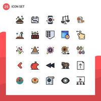 paquete de iconos de vectores de stock de 25 signos y símbolos de línea para la marca finanzas amor pérdida de negocios elementos de diseño de vectores editables