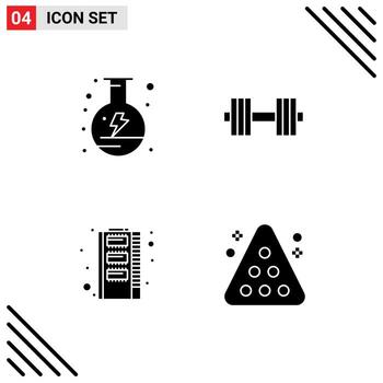 Universal Icon Symbols Group of Modern Solid Glyphs of electricity memory flask gym storage Editable Vector Design Elements