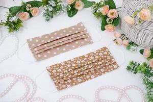 beautiful patterned masks as a background photo