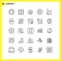 25 Icon Set Simple Line Symbols Outline Sign on White Background for Website Design Mobile Applications and Print Media Creative Black Icon vector background