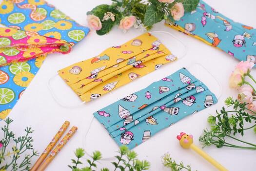 beautiful patterned masks as a background photo