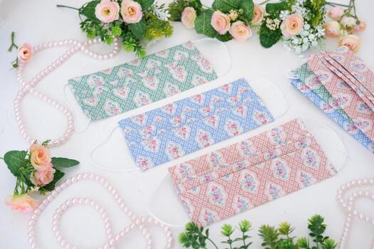 beautiful patterned masks as a background photo