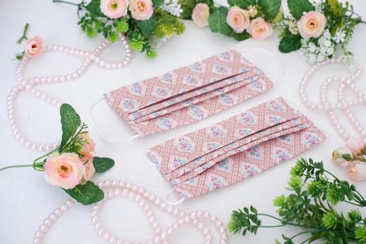 beautiful patterned masks as a background photo