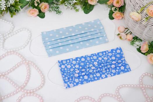 beautiful patterned masks as a background photo