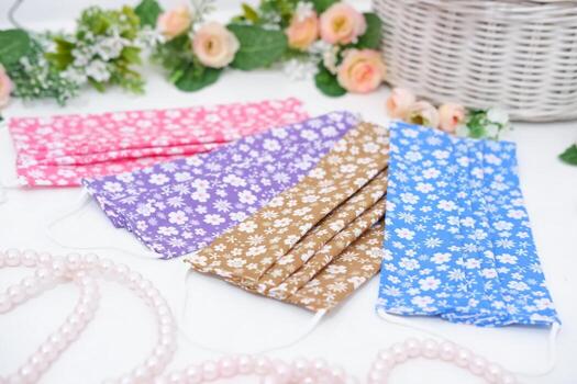 beautiful patterned masks as a background photo