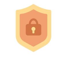 Lock simple icon. Padlock shield. Security and privacy concept. Vector flat illustration
