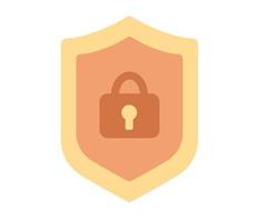 Lock simple icon. Padlock shield. Security and privacy concept. Vector flat illustration