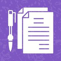 Unique Documents and Pen Vector Icon