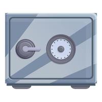 Metal cash box icon cartoon vector. Bank safe vector