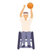 vector de dibujos animados de icono de deporte de baloncesto discapacitado. silla de ruedas física