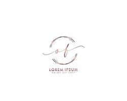 letra inicial del monograma de belleza del logotipo femenino y diseño elegante del logotipo, logotipo de escritura a mano de la firma inicial, boda, moda, floral y botánica con plantilla creativa vector