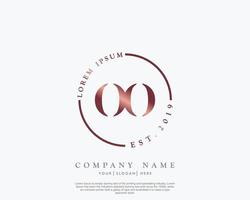 Initial letter OO Feminine logo beauty monogram and elegant logo design, handwriting logo of initial signature, wedding, fashion, floral and botanical with creative template vector
