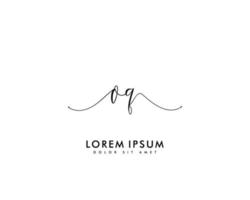 letra inicial oq logotipo femenino monograma de belleza y elegante diseño de logotipo, logotipo de escritura a mano de firma inicial, boda, moda, floral y botánica con plantilla creativa vector