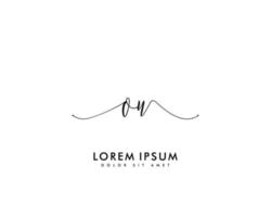 Initial letter OU Feminine logo beauty monogram and elegant logo design, handwriting logo of initial signature, wedding, fashion, floral and botanical with creative template vector