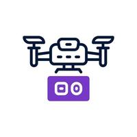 icono de drone de cámara para su sitio web, móvil, presentación y diseño de logotipo. vector