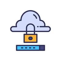 cloud privacy icon for your website, mobile, presentation, and logo design. vector