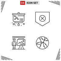 4 Icons Line Style Grid Based Creative Outline Symbols for Website Design Simple Line Icon Signs Isolated on White Background 4 Icon Set Creative Black Icon vector background