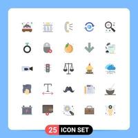 Group of 25 Flat Colors Signs and Symbols for computing refresh power arrow client support Editable Vector Design Elements