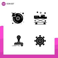 Glyph Icon set Pack of 4 Solid Icons isolated on White Background for responsive Website Design Print and Mobile Applications vector