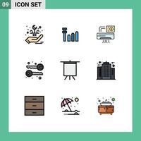 9 Creative Icons Modern Signs and Symbols of architecture stand ac board symmetric Editable Vector Design Elements