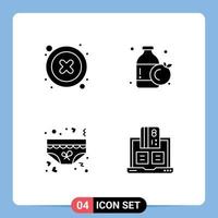 Set of 4 Modern UI Icons Symbols Signs for cancel underpants user bottle romance Editable Vector Design Elements