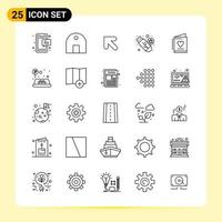 25 Creative Icons for Modern website design and responsive mobile apps 25 Outline Symbols Signs on White Background 25 Icon Pack vector