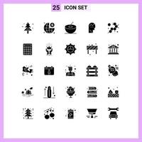 paquete de iconos de vector de stock de 25 signos y símbolos de línea para elementos de diseño de vector editables de proceso de hombre de dólar de pensamiento de molécula