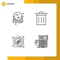 4 Universal Filledline Flat Colors Set for Web and Mobile Applications hobbies cryptocurrency music ui token Editable Vector Design Elements