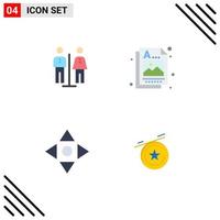 Modern Set of 4 Flat Icons and symbols such as elevator move service idea star Editable Vector Design Elements