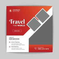 Travel social media banner vector