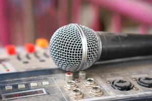 The microphone on the amplifier is covered with dust. photo