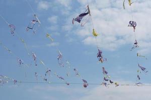 Old festival decoration flag sky background photo