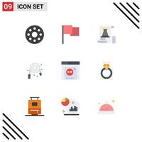 Stock Vector Icon Pack of 9 Line Signs and Symbols for website error tower plumbing mechanical Editable Vector Design Elements