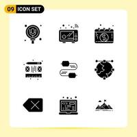 9 Creative Icons for Modern website design and responsive mobile apps 9 Glyph Symbols Signs on White Background 9 Icon Pack vector