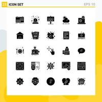 User Interface Pack of 25 Basic Solid Glyphs of setting laptop board weather snow Editable Vector Design Elements