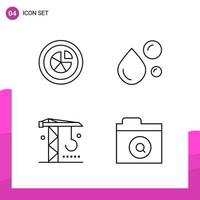 Outline Icon set Pack of 4 Line Icons isolated on White Background for responsive Website Design Print and Mobile Applications vector