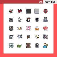 Universal Icon Symbols Group of 25 Modern Filled line Flat Colors of marriage video layout recording photography Editable Vector Design Elements