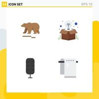 Universal Icon Symbols Group of 4 Modern Flat Icons of animal commentator canada idea sport Editable Vector Design Elements