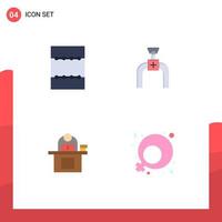 User Interface Pack of 4 Basic Flat Icons of layout laptop pipe desk personal Editable Vector Design Elements