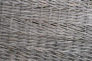 Black woven wood texture background.Dark weave bamboo wood texture photo