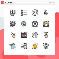 16 Creative Icons Modern Signs and Symbols of experiment screw menu nut satellite Editable Creative Vector Design Elements