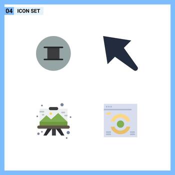 Mobile Interface Flat Icon Set of 4 Pictograms of ancient graphic arrow designing web page Editable Vector Design Elements