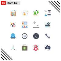 Stock Vector Icon Pack of 16 Line Signs and Symbols for christmas programmer forest development coding Editable Pack of Creative Vector Design Elements