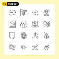 16 Creative Icons for Modern website design and responsive mobile apps 16 Outline Symbols Signs on White Background 16 Icon Pack vector