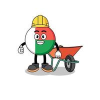 madagascar flag cartoon as a contractor vector